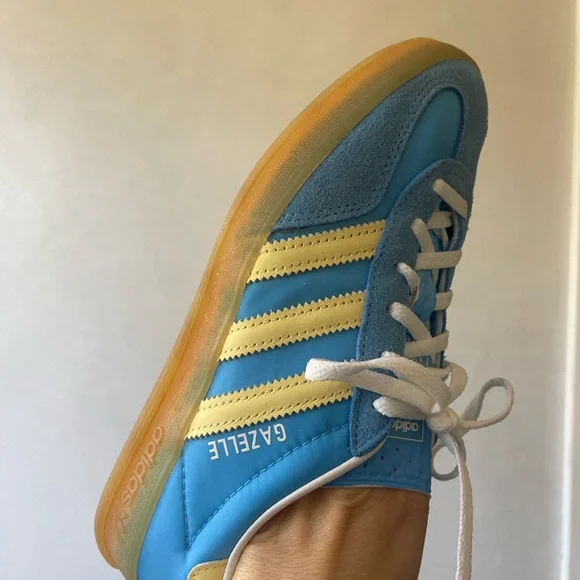 Adidas Gazelle Indoor Shoes in Semi Blue Burst/Almost Yellow - Picture 4 of 10